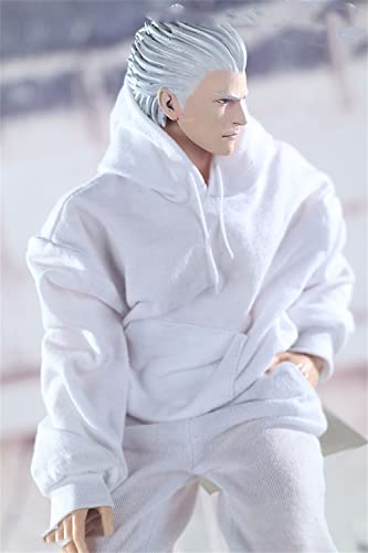 HiPlay 1/6 Scale Figure Doll Clothes, Hoodie+Pants Costume for 12 inch Male Action Figure Phicen/TBLeague MYF13-White von HiPlay