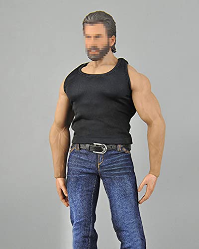 HiPlay 1/6 Scale Figure Doll Clothes, Suit, Shirt+Pants+Belt+Shoes Outfit Costume for 12 inch Male Action Figure Phicen/TBLeague M33 CM083(B:Black) von HiPlay