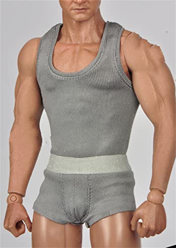 HiPlay 1/6 Scale Figure Doll Clothes, Underwear+Vest Outfit Costume for 12 inch Male Action Figure Phicen/TBLeague MYF06-Grey von HiPlay