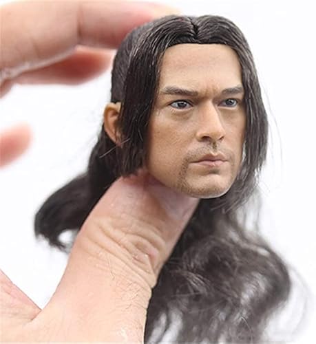 HiPlay 1/6 Scale Male Figure Head Sculpt, Asian Handsome Men with Realistic Hair, Doll Head for 12 inch Action Figure TBLeague/JIAOUDOLL (A : with Beard) von HiPlay