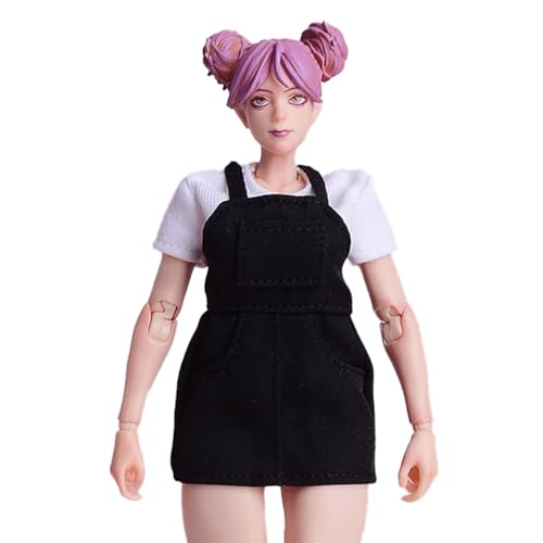 HiPlay ATStory 1/12 Scale Figure Doll Clothes: Black Spaghetti Strap Short Dress in Lotus for 6-inch Collectible Action Figure LYQHS von HiPlay