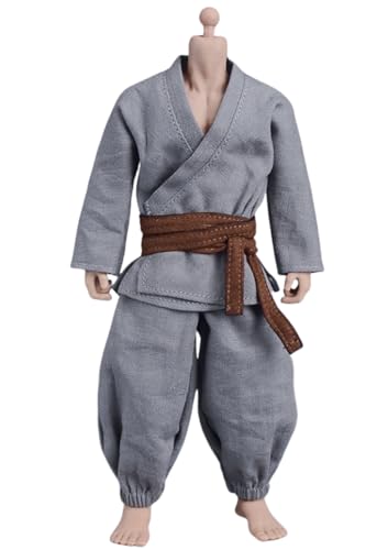 HiPlay ATStory 1/12 Scale Figure Doll Clothes: Martial Monk Fighting Suit,Gray, for 6-inch Collectible Action Figure DFQHS von HiPlay