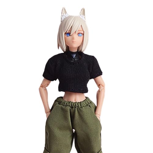 HiPlay ATStory 1/12 Scale Figure Doll Clothes: Mecha Girl Short-Sleeve Crop Top - Black for 6-inch Collectible Action Figure DKTXHS von HiPlay