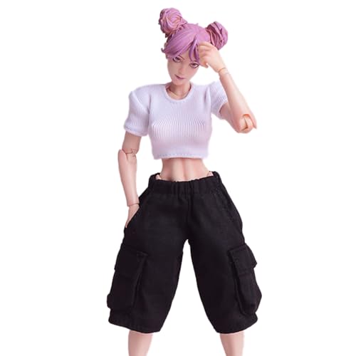 HiPlay ATStory 1/12 Scale Figure Doll Clothes: Mecha Girl Short-Sleeve Crop Top - White for 6-inch Collectible Action Figure DKTXBS von HiPlay