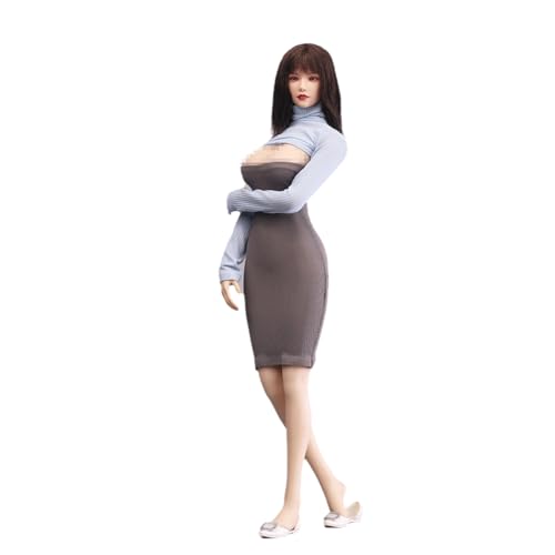 HiPlay Item 1/6 Scale Figure Doll Clothes: Blue and Grey - Bodycon Skirt Clothing Set for 12-inch Collectible Action Figure CCN6022A von HiPlay