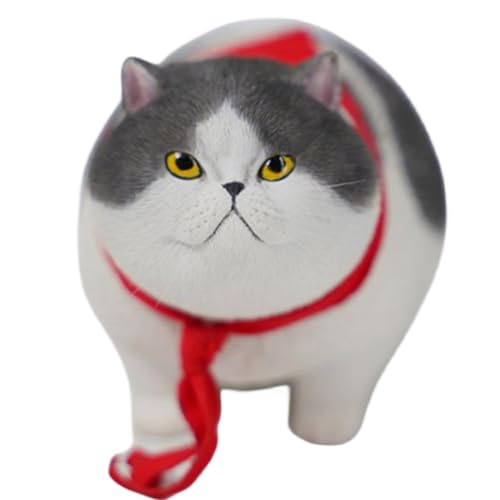 HiPlay JXK Collectible Cat Figure: Fat cat 3.0, Expertly Hand-Painted, Lifelike, Safe Resin, 1:6 Scale Miniature Animal Figurine JXK178D von HiPlay