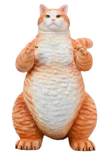 HiPlay JXK Collectible Cat Figure: Orange Meowzilla, Expertly Hand-Painted, Lifelike, Safe Resin Miniature Animal Figurine JXK226A von HiPlay