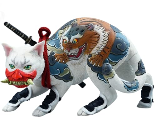 HiPlay JXK Collectible Dog Figure: Japanese Relief Tattoo cat, Expertly Hand-Painted, Lifelike, Safe Resin, 1:4 Scale Miniature Animal Figurine CW2401A3 von HiPlay