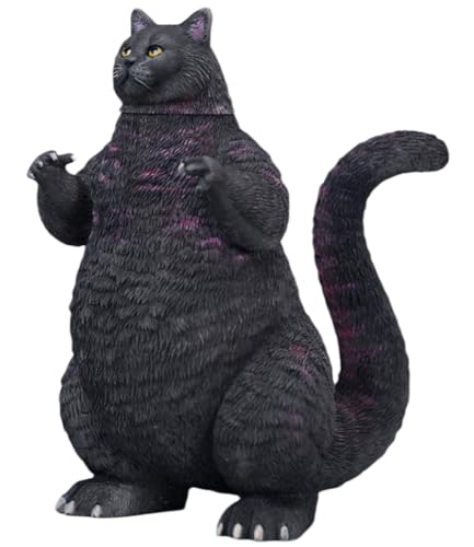 HiPlay JXK Collectible Cat Figure: Black Meowzilla, Expertly Hand-Painted, Lifelike, Safe Resin Miniature Animal Figurine JXK226B von HiPlay