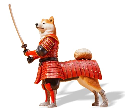 HiPlay JXK Collectible Dog Figure: Samurai Shiba Inu, Expertly Hand-Painted, Lifelike, Safe Resin, 1:6 Scale Miniature Animal Figurine JXK135A von HiPlay