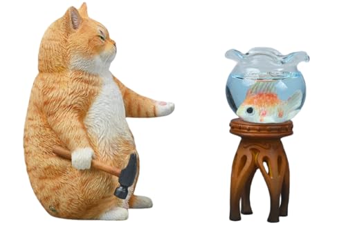 HiPlay JXK X Coming Collectible Cat Figure: Hammer Gang, Expertly Hand-Painted, Lifelike, Safe Resin, 1:4 Scale Miniature Animal Figurine X42303B von HiPlay