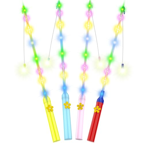 Hianjoo 4-Stück Laternenstab Kinder mit LED für St. Martin, 50cm LED Elektronischer Laternenstab für Laternenfest, Kinderpartys, Halloween, Weihnachten [2024 Beleuchtungs Upgrade] von Hianjoo