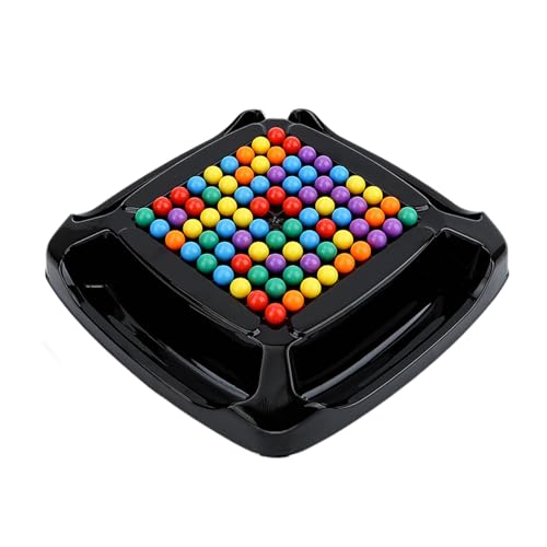 Elimination Brettspiel,Rainbow Ball Elimination Game Spielzeugset, Interaktives Farb Brettspiel mit Perlen Eliminierung, Multiplayer-Logikpuzzle für Kinder und Freunde (L) von Hiborth