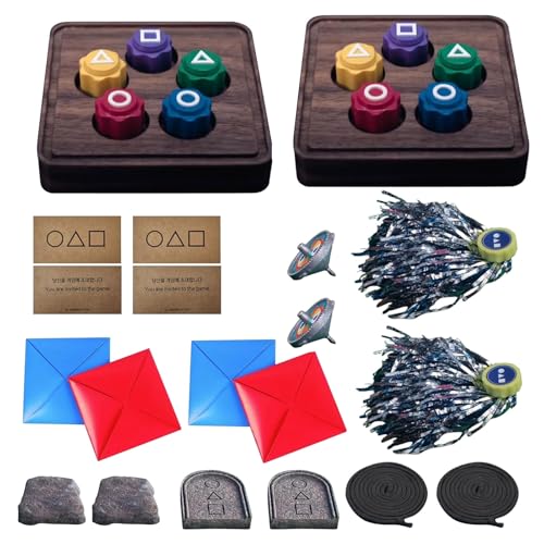 Hiborth Koreanisches Spielset – Gonggi Korean Game, Ddakji Game, Jebi Chagi, Paeng-Y und Biseokchigi Traditionelle Spiele für Familie und Reisen (2 Stück D) von Hiborth