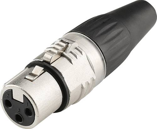 Hicon HI-X3CF-V XLR-Steckverbinder Kupplung, gerade Polzahl: 3 Schwarz, Silber 1St. von Hicon