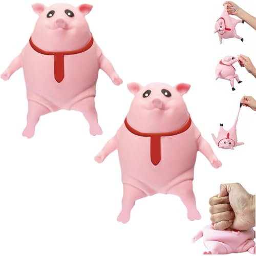 2 Stück Schweinequetsch Spielzeug, Stress Spielzeug Schwein Anti Stress, Pig Fidget Toy, Schweine Spielzeug Antistress, Piggy Squeeze Antistress Toy, Squishy Squeeze Spielzeug Für Erwachsene Kinder von Hiemible