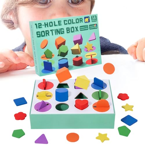 Hiemible Formensortierer Spielzeug,Farb- und Formen Zuordnungsspiel - Holzspielzeug für die Entwicklung der Feinmotorik, kognitiven Fähigkeiten und STEM Bildung bei Kindern ab 3 Jahren Hiemible Formensortierer Spielzeug,Farb- und Formen Zuordnungsspiel - Holzspielzeug für die Entwicklung der Feinmotorik, kognitiven Fähigkeiten und STEM Bildung bei Kindern ab 3 Jahren von Hiemible