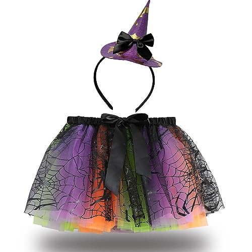 Halloween Kostüm Kinder Mädchen,Kürbis Tutu Rock Halloween Haarreifen Kürbis Kostüm Karneval Kostüm Kinder Mädchen von Hifot