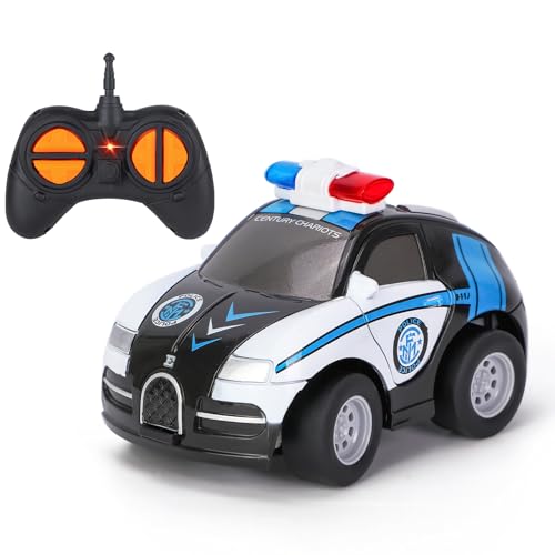 Highttoy Kinderspielzeug ab 2 3 4 Jahre, Ferngesteuertes Polizeiauto 2.4GHz Spielzeug ab 3 Jahre Jungen Mädchen Geschenk Kinder RC Auto Motorikspielzeug mit Fernbedienung, Weiß von Highttoy