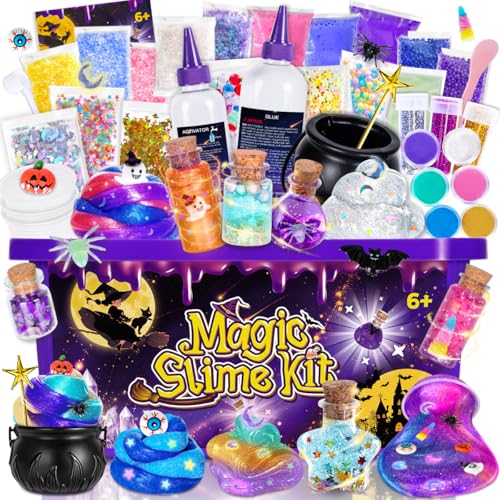 Highttoy Leuchtender Schleim Selber Machen Set, Zaubertrank Galaxy Schleim Kinder, Zauberer DIY Slime Set mit Add-ins, Kreative Weihnachten Geburtstag Party Geschenke Jungen Mädchen 6-12 Jahre Highttoy Leuchtender Schleim Selber Machen Set, Zaubertrank Galaxy Schleim Kinder, Zauberer DIY Slime Set mit Add-ins, Kreative Weihnachten Geburtstag Party Geschenke Jungen Mädchen 6-12 Jahre von Highttoy