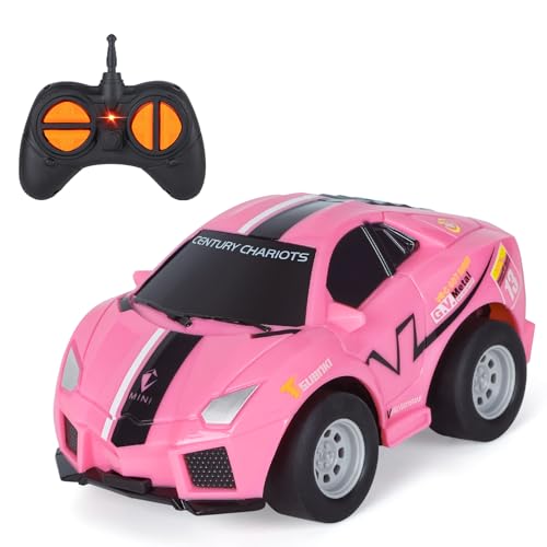 Highttoy Spielzeug ab 2 3 4 Jahre Mädchen, Ferngesteuertes Auto ab 3 Jahre 2.4GHz RC Auto Spielzeug ab 2 Jahre Mädchen Geschenk Motorikspielzeug mit Fernbedienung, Rosa von Highttoy