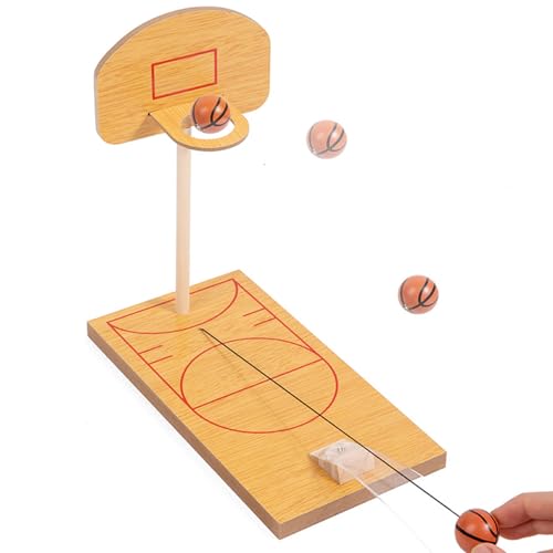 Halloween Dekorationen, Basketballspiele Set 9,3x9.3x4,7 Zoll Holz Mini Basketballspiel Lustige Desktop Spiele für Neuheit, Stressrelief, Eltern Kind Interaktion, Schreibtischspielzeug von Hilai