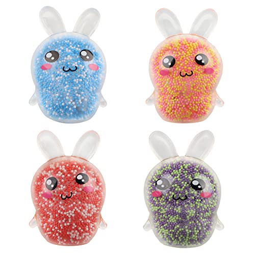 Antistressball Hillylolly 4 Stück Hase Antistressball Kinder Erwachsene, Stressball Kneten, Knetball für Hände Therapie, Weich Stressbälle, Knautschball, Quetschball, Fidget Toys Angst und Stressabbau von Hillylolly