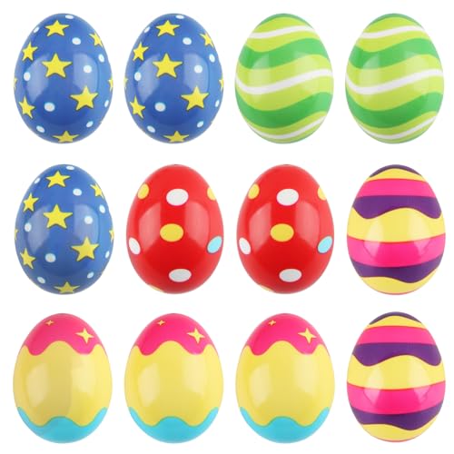 Ostereier Stressball Hillylolly 12 Stück Antistressball Erwachsene Kinder, Antistressball, Knetball Knautschball, Stressball für Kinder Erwachsene, Anti Stress Bälle, Ostern Party Geschenke Deko von Hillylolly