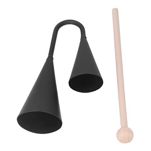 Agogo Bell Doppelhorn-Handmusikinstrument für , Holzstab Im Lieferumfang Enthalten, Geeignet für Konzerte, Bühnenaufführungen, Urlaubspartys von Hiraith