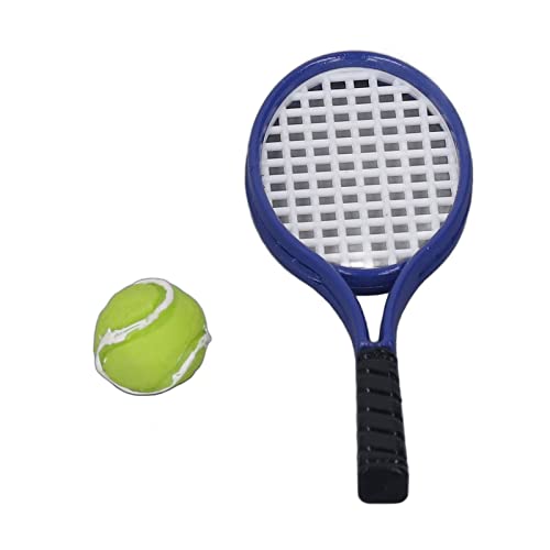 Ballset Puppenhauszubehör Tennisschläger und Ball für Kinder Simuliert, Harzmaterial, 1:12 Puppenhaus von Hiraith