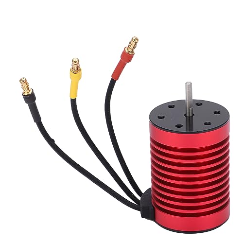 F540 Bürstenloser Motor, High Torison RC-Elektromotoren, Wasserdicht mit Aluminiumlegierungskupfer, Rot, 820 W, 3000 KV, für 1:10 Ferngesteuertes RC-Auto von Hiraith