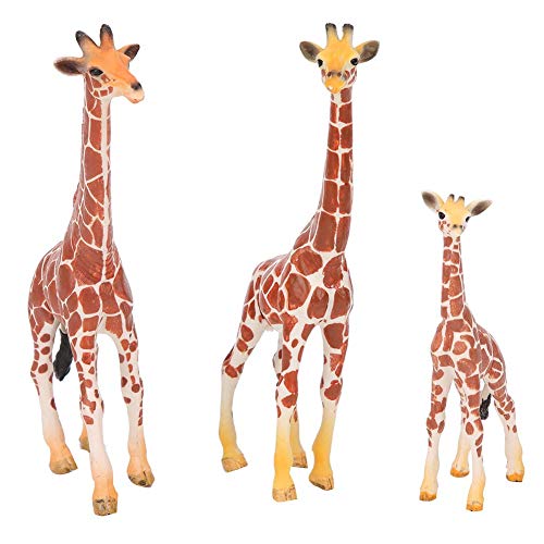 Giraffen-Familienmodell, Handbemalte Niedliche Gesichter, Lernspielzeug für, PVC-Material (1 Giraffenfamilie) von Hiraith