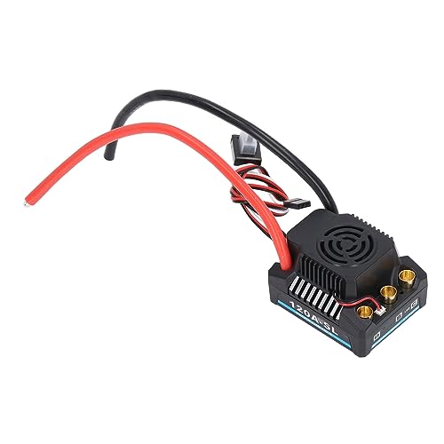 Hiraith 120A Bürstenloser ESC, Elektronischer RC ESC-Geschwindigkeitsregler, Professioneller Programmierbarer Wasserdichter Elektrischer Geschwindigkeitsregler 1/8 RC-Car von Hiraith