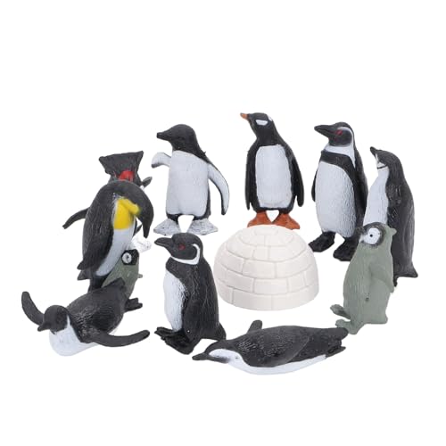 Hiraith Antarktische Pinguine, Kleine Tierfiguren, Spielzeug, Lebensechte, Bewegliche, Pädagogische Präsentation, Sammelbares PVC-Material für von Hiraith