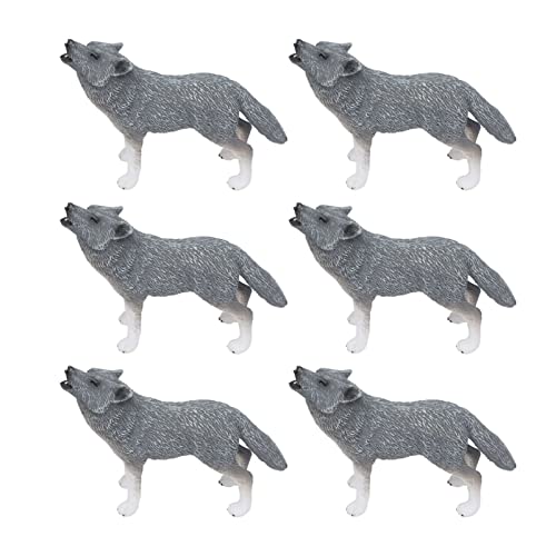 Hiraith Arktisches Wolfstiermodell, Pädagogisches Figurenspielzeug, Lebensechtes Wolfsmodell für Kinders, Sammler, PVC, 10 X 7 cm, 6 Stück Kuchendekoration, Lehrer, von Hiraith