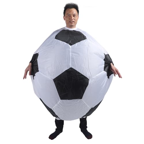 Aufblasbares Fußballkostüm, Leichter Polyester-Fußballanzug mit Luftgebläse für Rollenspiele, Karneval, Partys, Erwachsene von Hiraith