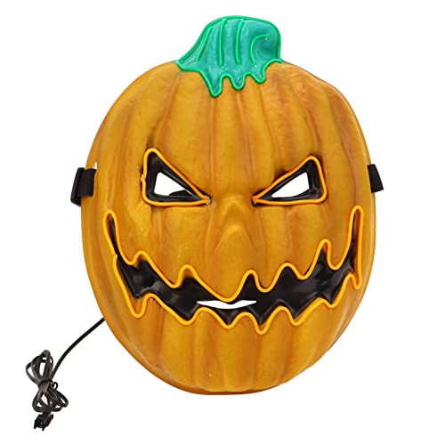 Hiraith Halloween-LED-Maske mit 3 Beleuchtungsmodi, Gruselige Party-Kürbiskopf-Gesichtsmaske für Erwachsene, Kinder, Männer und Frauen, PVC, Schwarz, 28 X 5 X 21 Cm von Hiraith