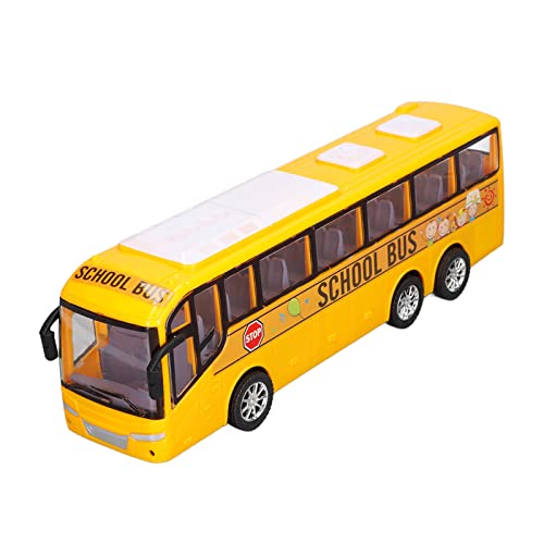 Hiraith Mini-Bus-Modellauto-Spielzeug, Hohe Simulation, Feine Details, Gelbes Trägheitsbus-Spielzeug für Kinders ab 3 Jahren, Heimdekoration, Geschenke von Hiraith