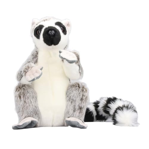 Hiraith Plüsch-Lemur-Spielzeug, Lebensechtes Design, Weich und Beruhigend, mit Klettverschluss für Fantasievolles Spielen, Plüschmaterial, Geeignet für kinders von Hiraith