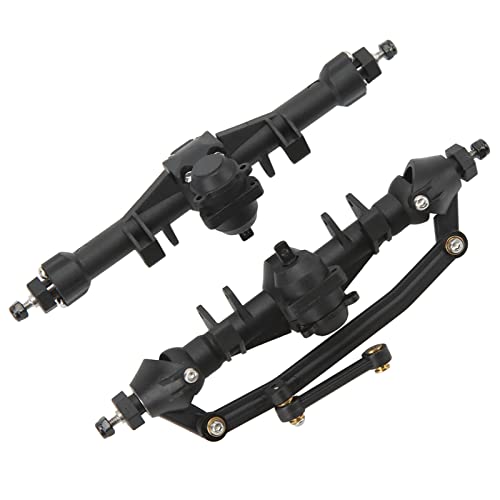 Hiraith Vorder- und Hinterachsen-Kit, Robuste, Leichte Upgrade-Teile für Axial SCX24 1:24 RC-Car, Schwarzes Kunststoffmaterial von Hiraith