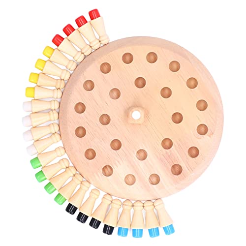 Holz-Memory-Streichholz-Schachspiel für Kinders, Puzzlespiel für Erwachsene, Lernspielzeug für Familieninteraktion, Gummibaumholz und Kunststoffmaterial, Geeignet für Kinders ab von Hiraith
