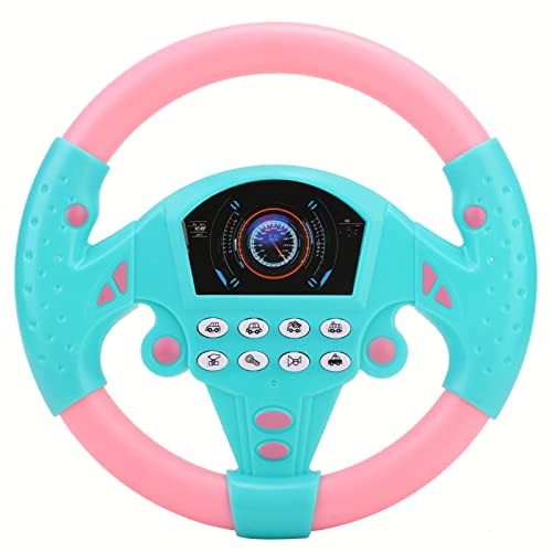 Kleines Lenkradspielzeug, Babypädagogisches Copilot-Lenkrad, Musik, Kinder, Intelligentes Spielzeug, Simulation, Autofahren, Spielzeug Kinder, Geschenk (Rosa und Blau) von Hiraith