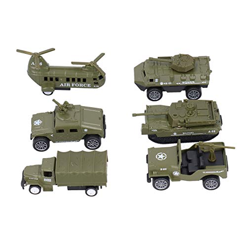 Militärfahrzeugmodell, Zurückziehbares Tankwagen-Autospielzeug, Legierter Kunststoff, Maßstab 1:64, für Erwachsene und, 6 Stück, mit Feinen Bemalungsdetails, Ideale Geschenkidee von Hiraith