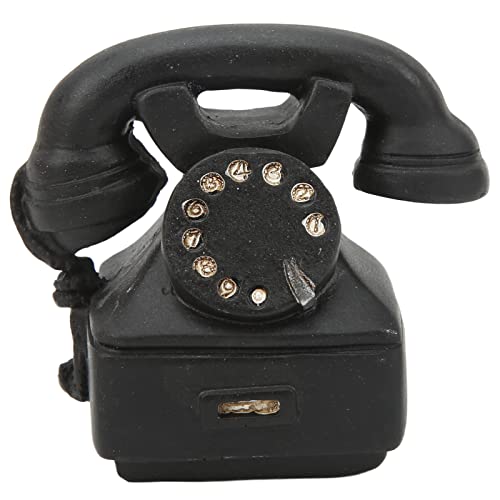 Miniatur-Telefon, Vintage-Simulation, Exquisites Dekoratives Mini-Schreibtischtelefon aus Harz mit Retro-Design, für 1:6 1:12 Puppenhaus, Wohnzimmer-Dekoration von Hiraith