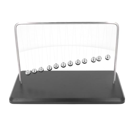 Newtons Cradle Balance-Bälle mit Stressabbau, Künstlerische Schreibtischdekoration für Physik-Enthusiasten, Kunststoff-Metallspielzeug, 12 Stück, 14,57 X 7,87 X 9,45 Zoll von Hiraith