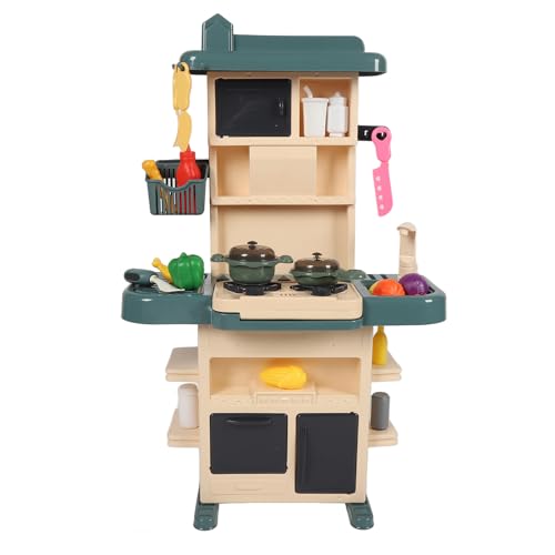 Hiraith Pretend Kitchen Playset Toy, Hochsimuliertes Design, Sound- und Lichteffekte, für Kinders über 3 Jahre, Sicheres Kunststoffmaterial, Geschirrtisch von Hiraith