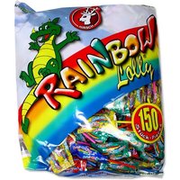 Großpack Rainbow Lollys, 150 Stück fruchtige Regenbogen-Lutscher, MHD 09.07. von Hirsch