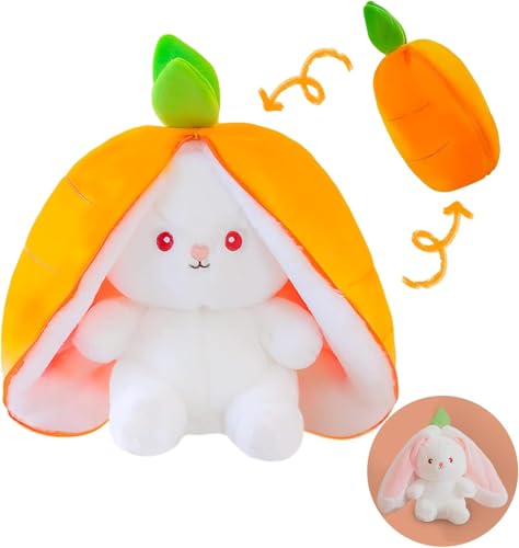 Hirsrian Weiches Kuscheltier Hase Transformierbarer Kaninchen Spielzeug, Geben Sie Geburtstagsgeschenke Für Kinder (orange) von Hirsrian