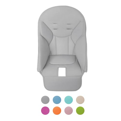 Hiseng Baby Hochstuhl Kissenbezug, Hochstuhl Bezug Universeller Baby Esszimmerstuhlbezug PU Hochstuhl Sitzauflage Baby Hochstuhl Ersatzbezüge für Kinder - 8 Farben (40x83cm,Grau) von Hiseng