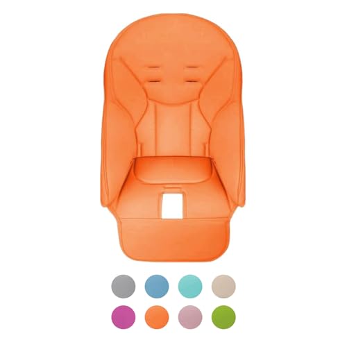 Hiseng Baby Hochstuhl Kissenbezug, Hochstuhl Bezug Universeller Baby Esszimmerstuhlbezug PU Hochstuhl Sitzauflage Baby Hochstuhl Ersatzbezüge für Kinder - 8 Farben (40x83cm,Orange) von Hiseng